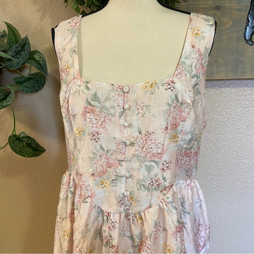 NWOT Lulus Darling Adoration Blush Pink Floral Midi Dress - Picture 9 of 9